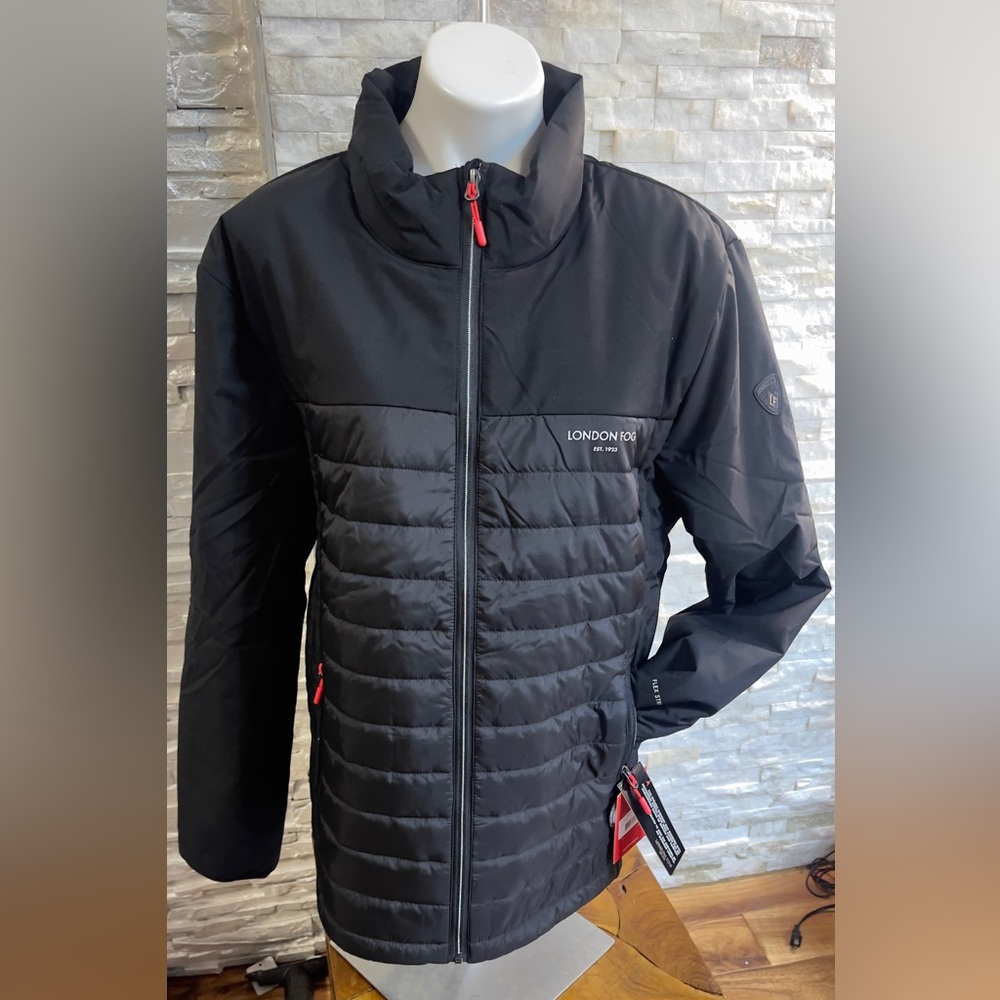 London Fog stretch flex windbreaker cold water resistant puffer jacket sz XL